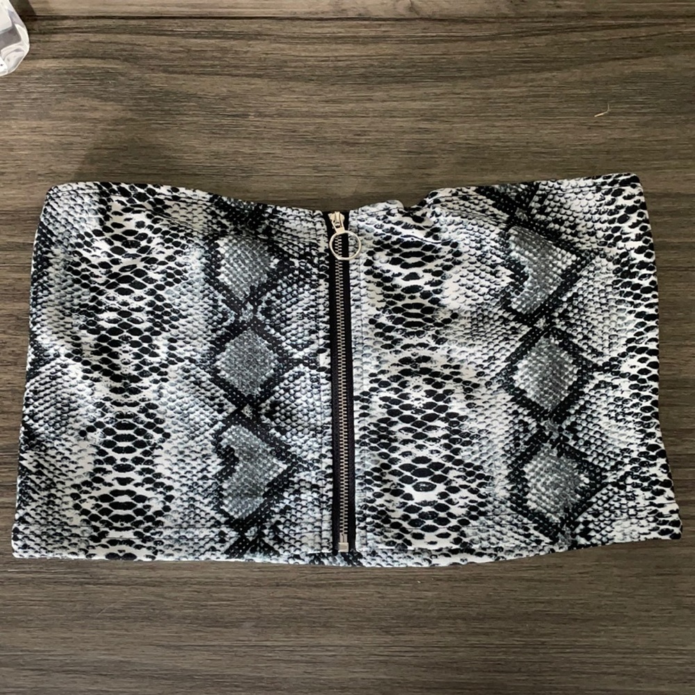 Snake skin tube top
